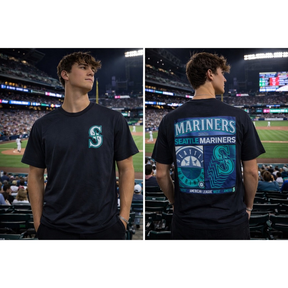 Seattle Mariners‎ T Shirt MLB Baseball Fanatics Graphic Logo Black Men's Medium